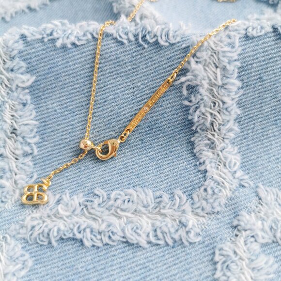 Alicia Bonnie Aurora Gold White Crystal Pendant Necklace Trendy Jewelry - Picture 3 of 3